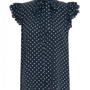 Zimmermann - Silk, Scallop Navy Sleeveless Top